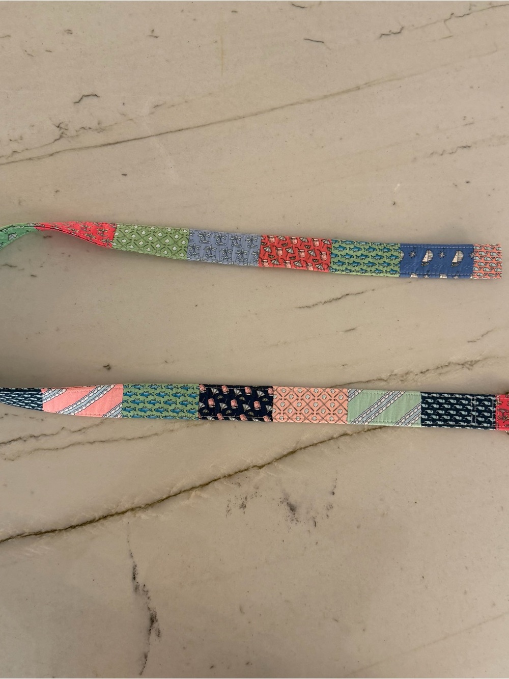 Vineyard Vines Patchwork D-Ring Belt Golf Nautical Cotton 50" XL Preppy